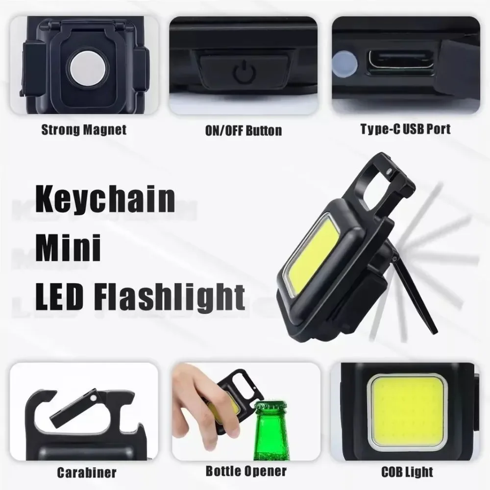 Mini Keychain Flashlights, 4Mode Rechargeable Flashlights 800 Lumens - Picture 4 of 4